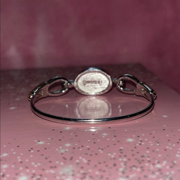 Avon Vintage Silver, Gold Tone Abalone Hinged Bangle Bracelet - Picture 6 of 9